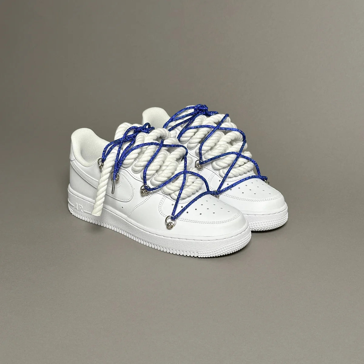 Nike Air Force 1 White “Ropes Laces White” Swarovski Elastic