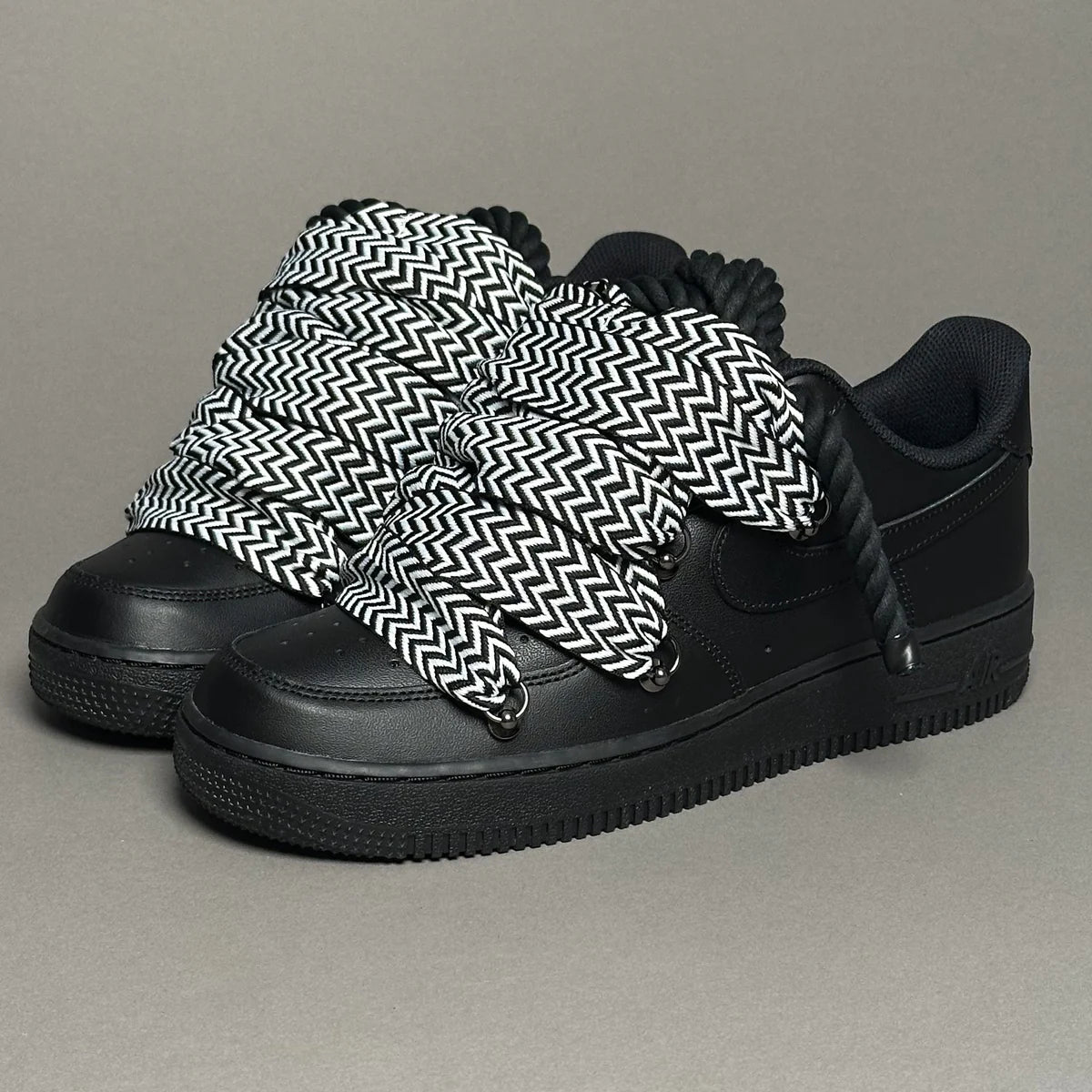 Nike Air Force 1 Black Ropes Laces Lanvin