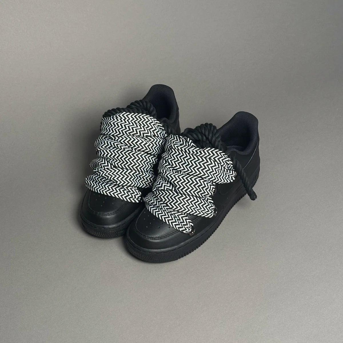 Nike Air Force 1 Black Ropes Laces Lanvin