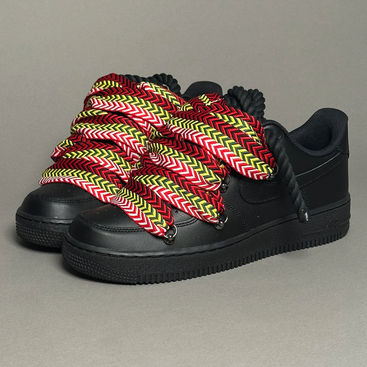 Nike Air Force 1 Black Ropes Laces Lanvin