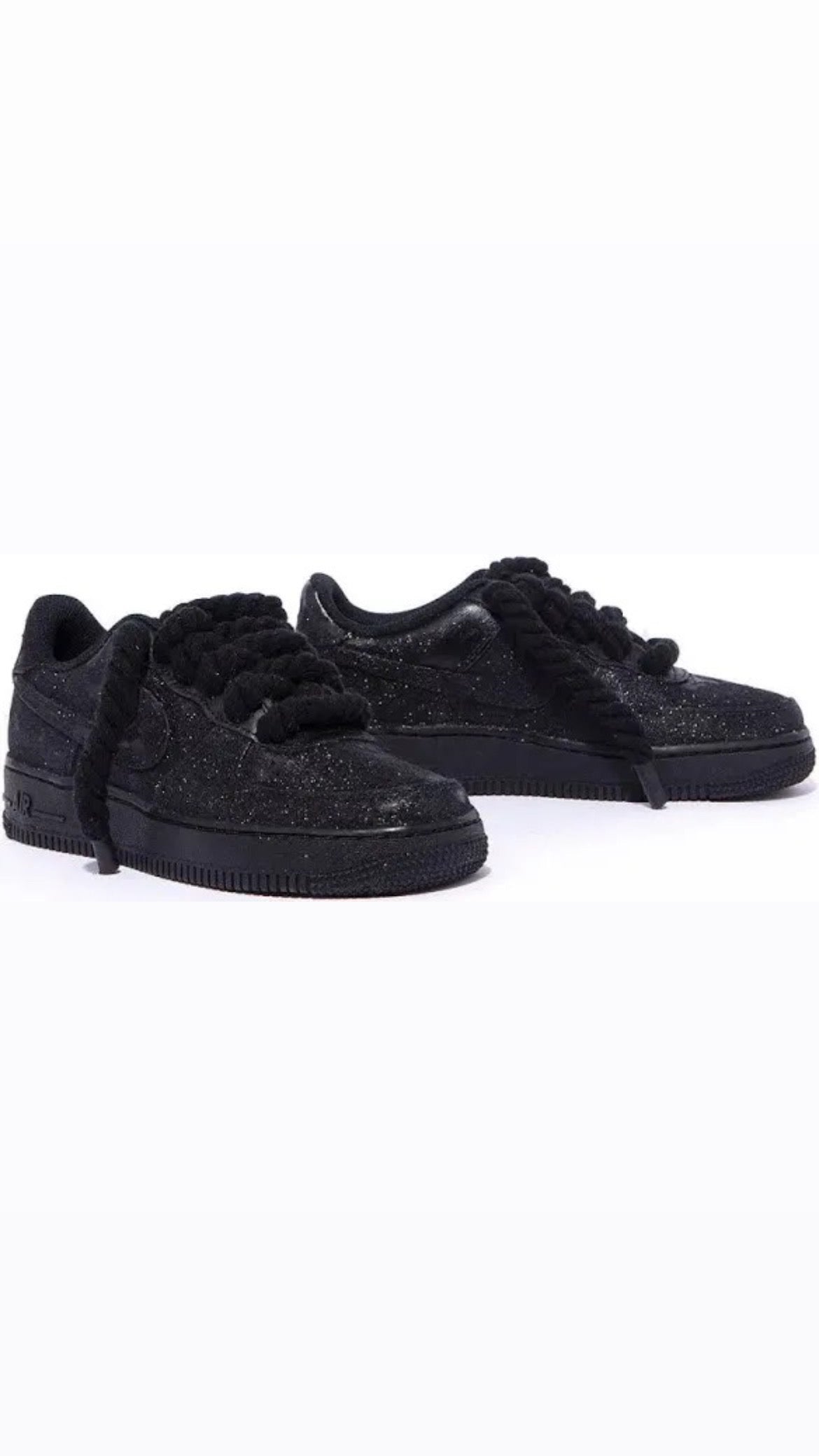 Nike Air force 1 Black Glitter Ropes