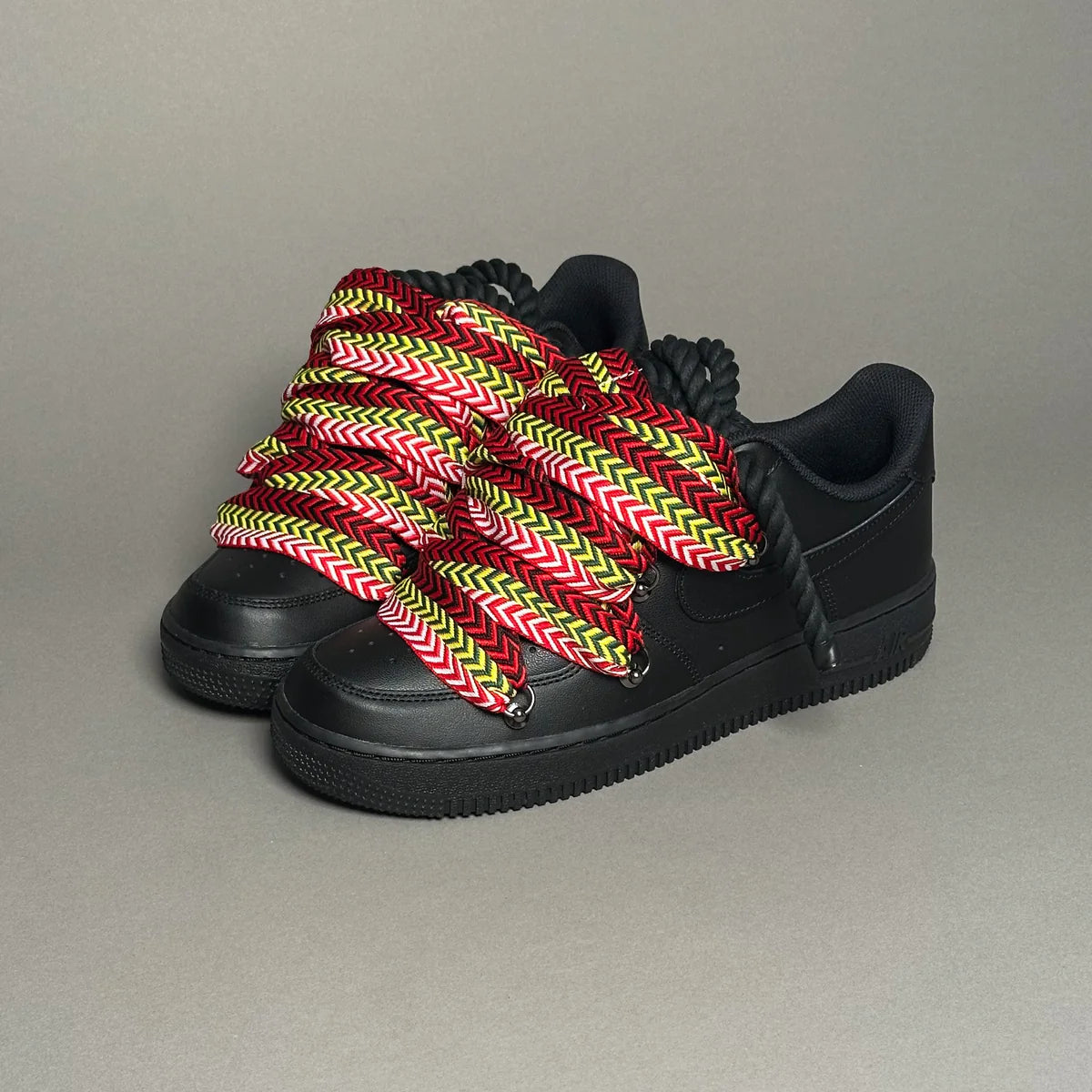 Nike Air Force 1 Black Ropes Laces Lanvin