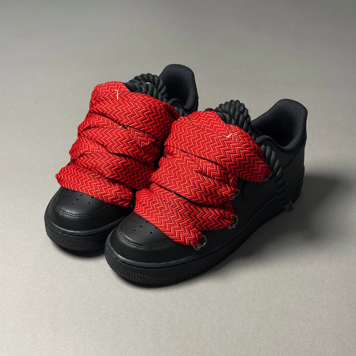 Nike Air Force 1 Black Ropes Laces Lanvin