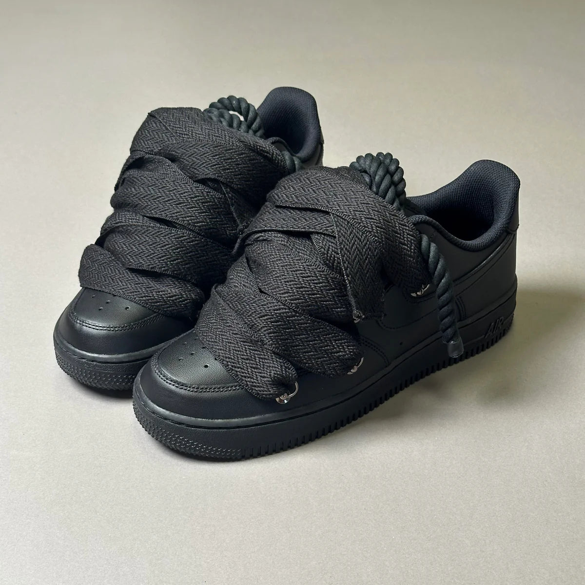 Nike Air Force 1 Black Ropes Laces Lanvin