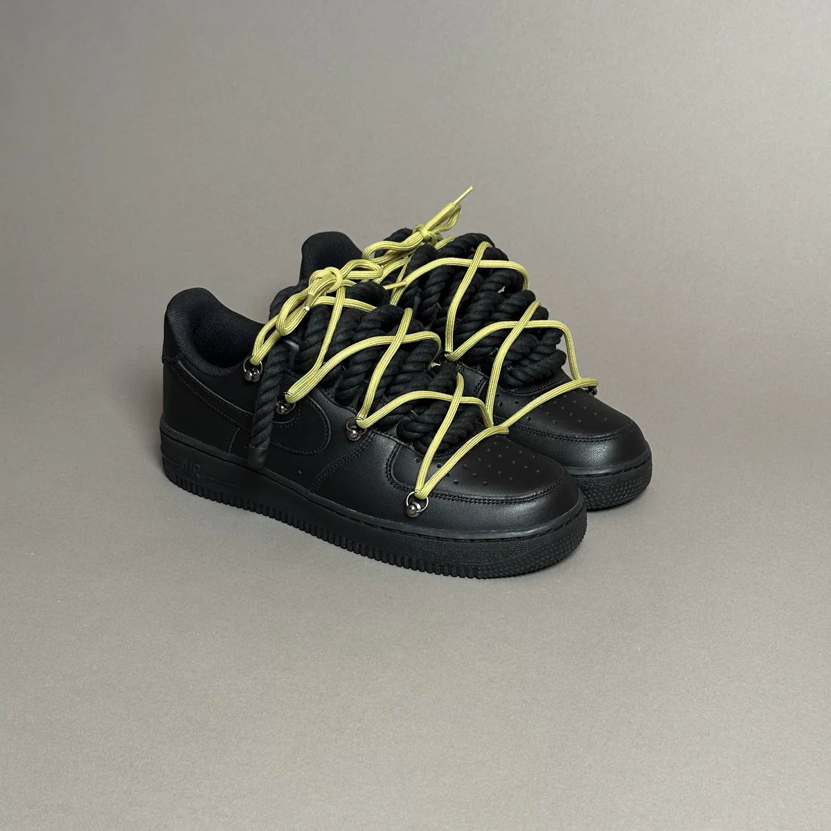 Nike Air Force 1 Black “Ropes Laces” Elastic Laces