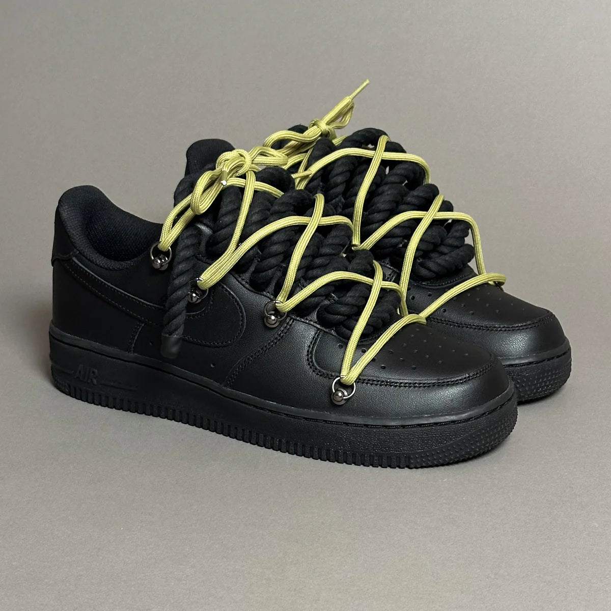 Nike Air Force 1 Black “Ropes Laces” Elastic Laces