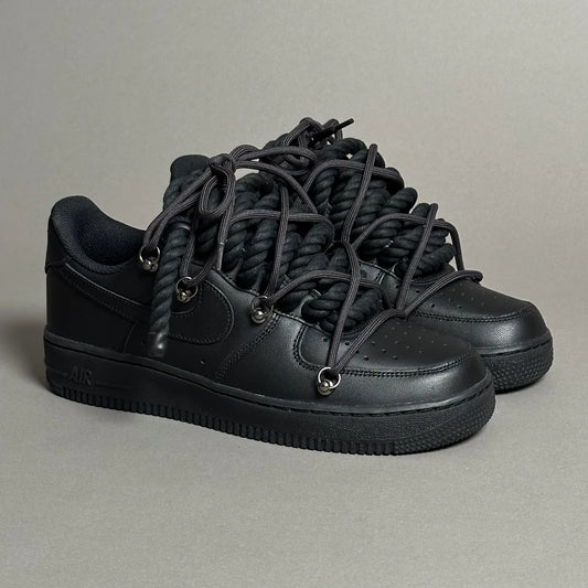 Nike Air Force 1 Black “Ropes Laces” Elastic Laces