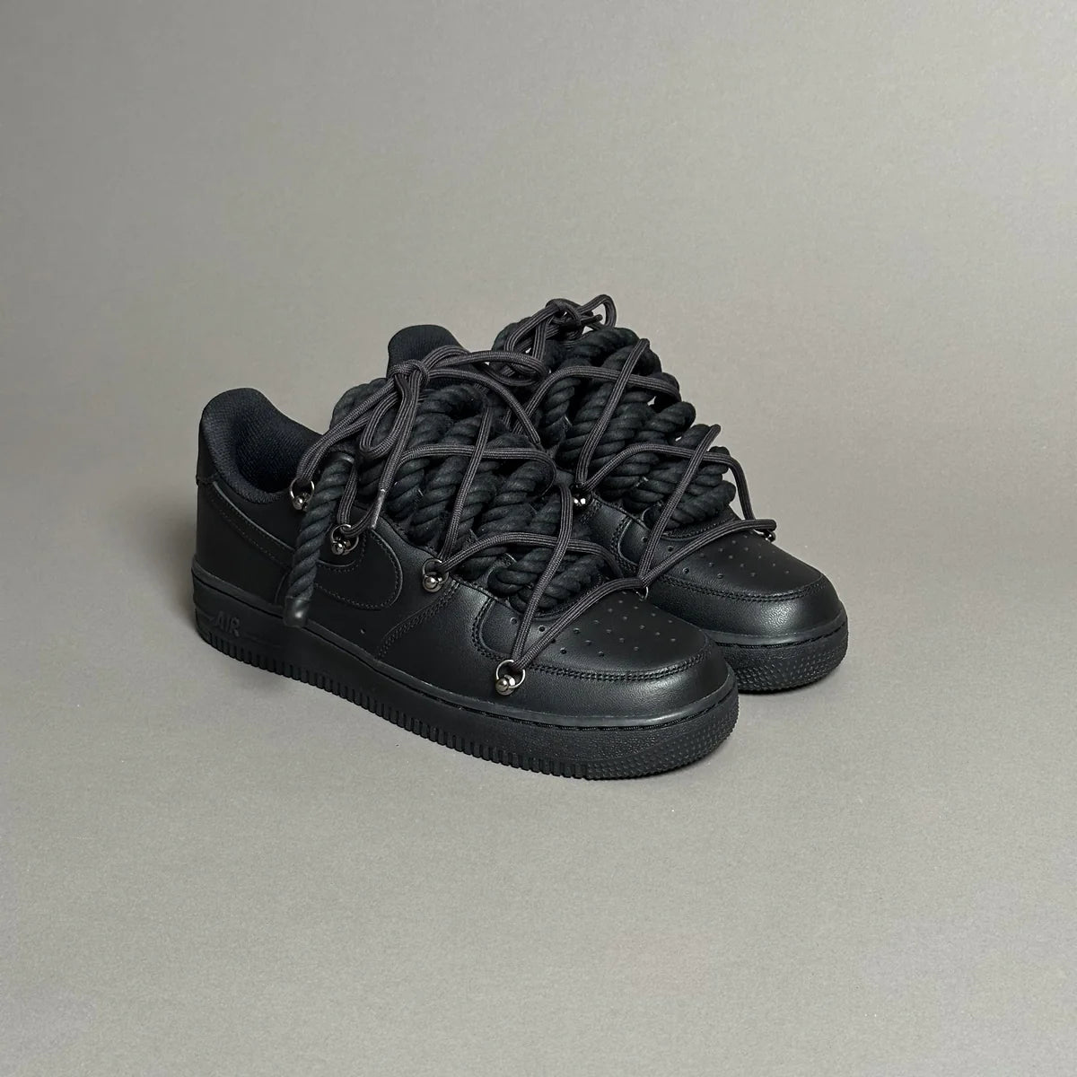 Nike Air Force 1 Black “Ropes Laces” Elastic Laces