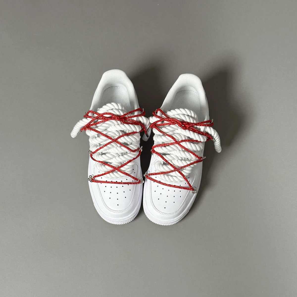 Nike Air Force 1 White “Ropes Laces White” Swarovski Elastic