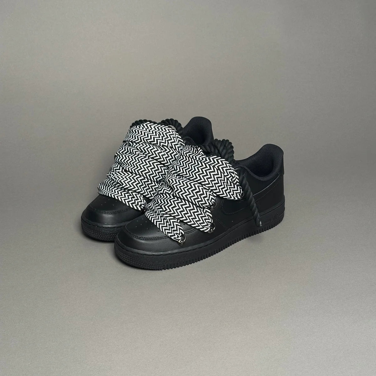Nike Air Force 1 Black Ropes Laces Lanvin