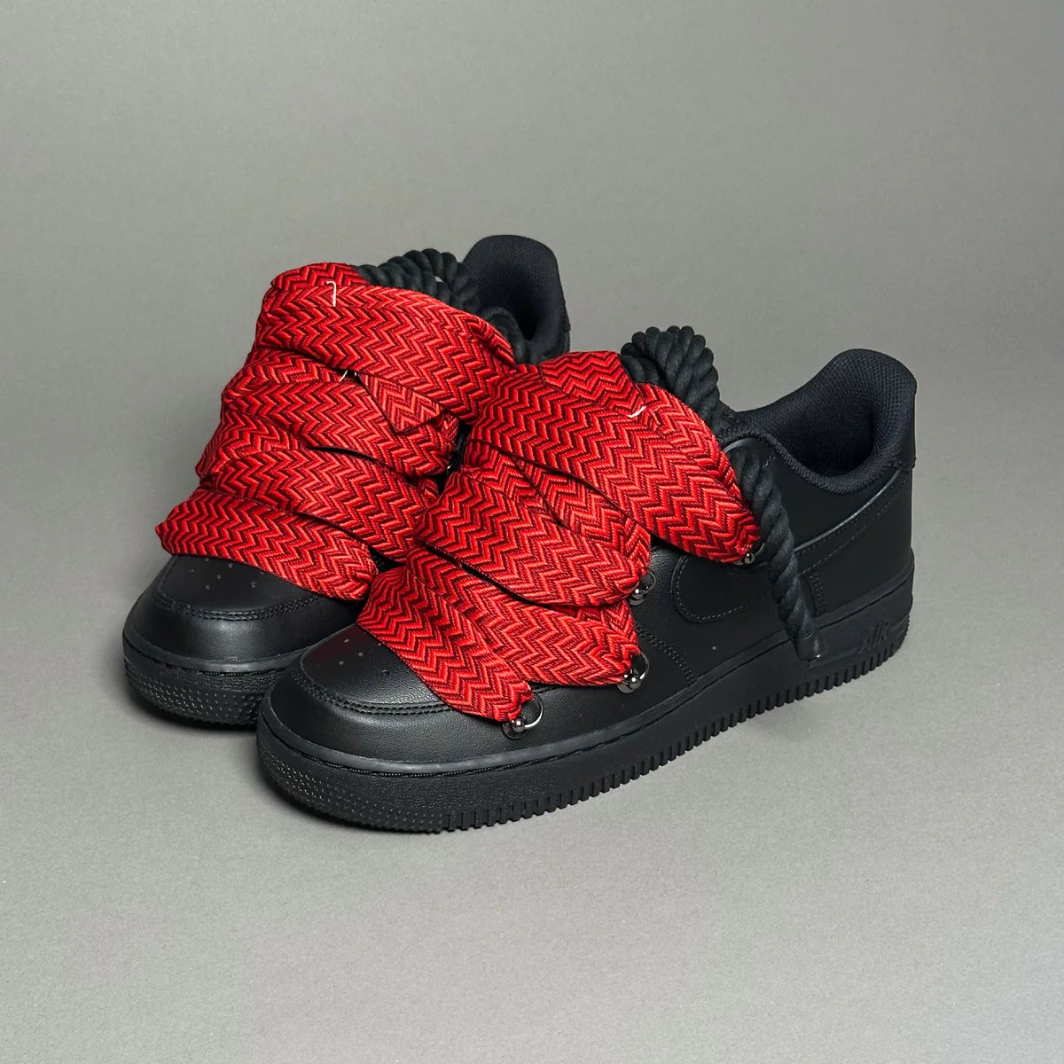 Nike Air Force 1 Black Ropes Laces Lanvin