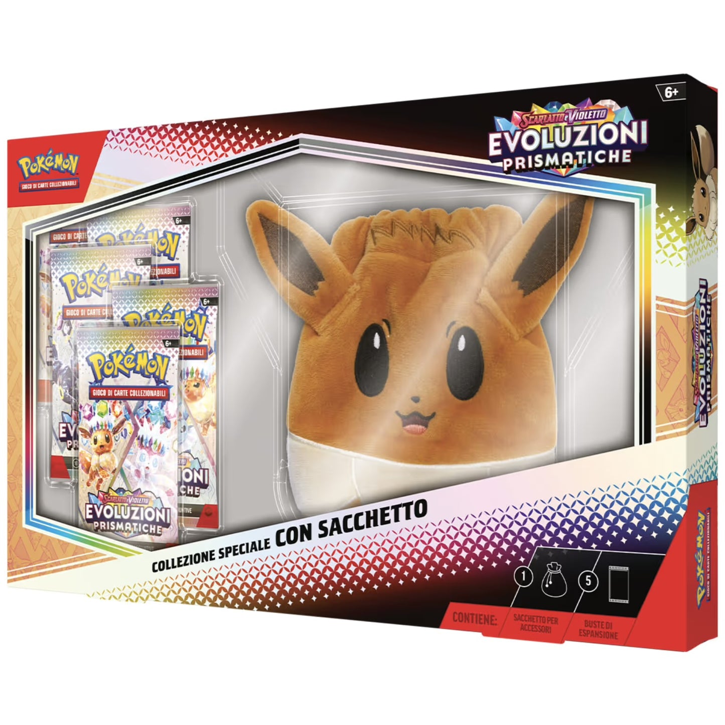Pokemon GCC Scarlatto & Violetto Evoluzioni Prismatiche Collezione Speciale con Sacchetto
