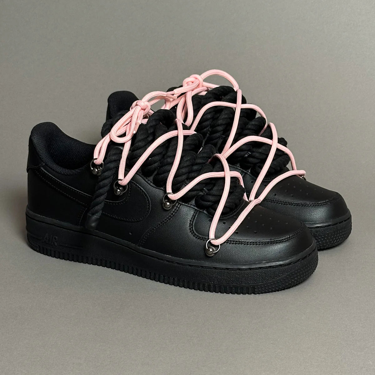 Nike Air Force 1 Black “Ropes Laces” Elastic Laces