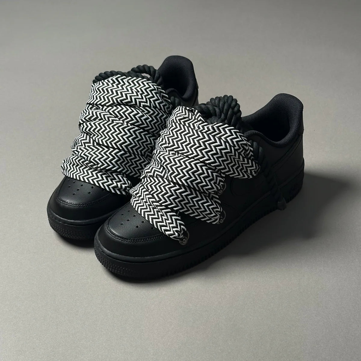 Nike Air Force 1 Black Ropes Laces Lanvin