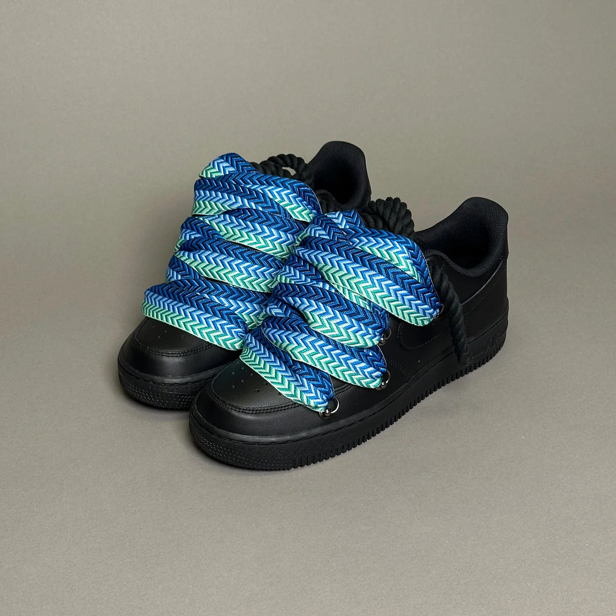 Nike Air Force 1 Black Ropes Laces Lanvin