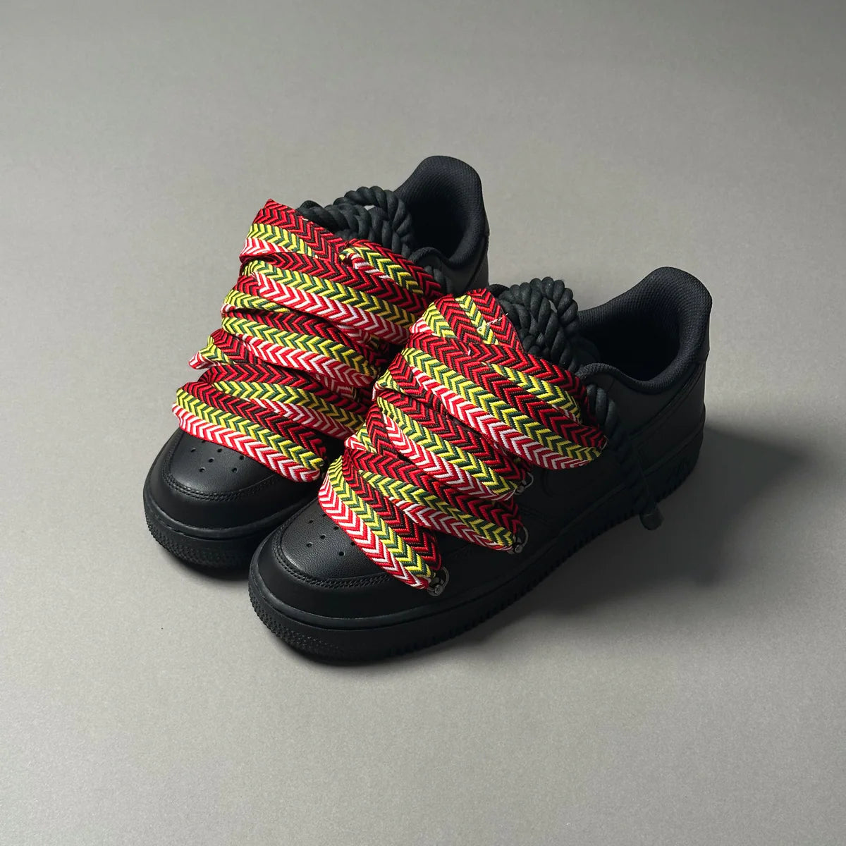 Nike Air Force 1 Black Ropes Laces Lanvin