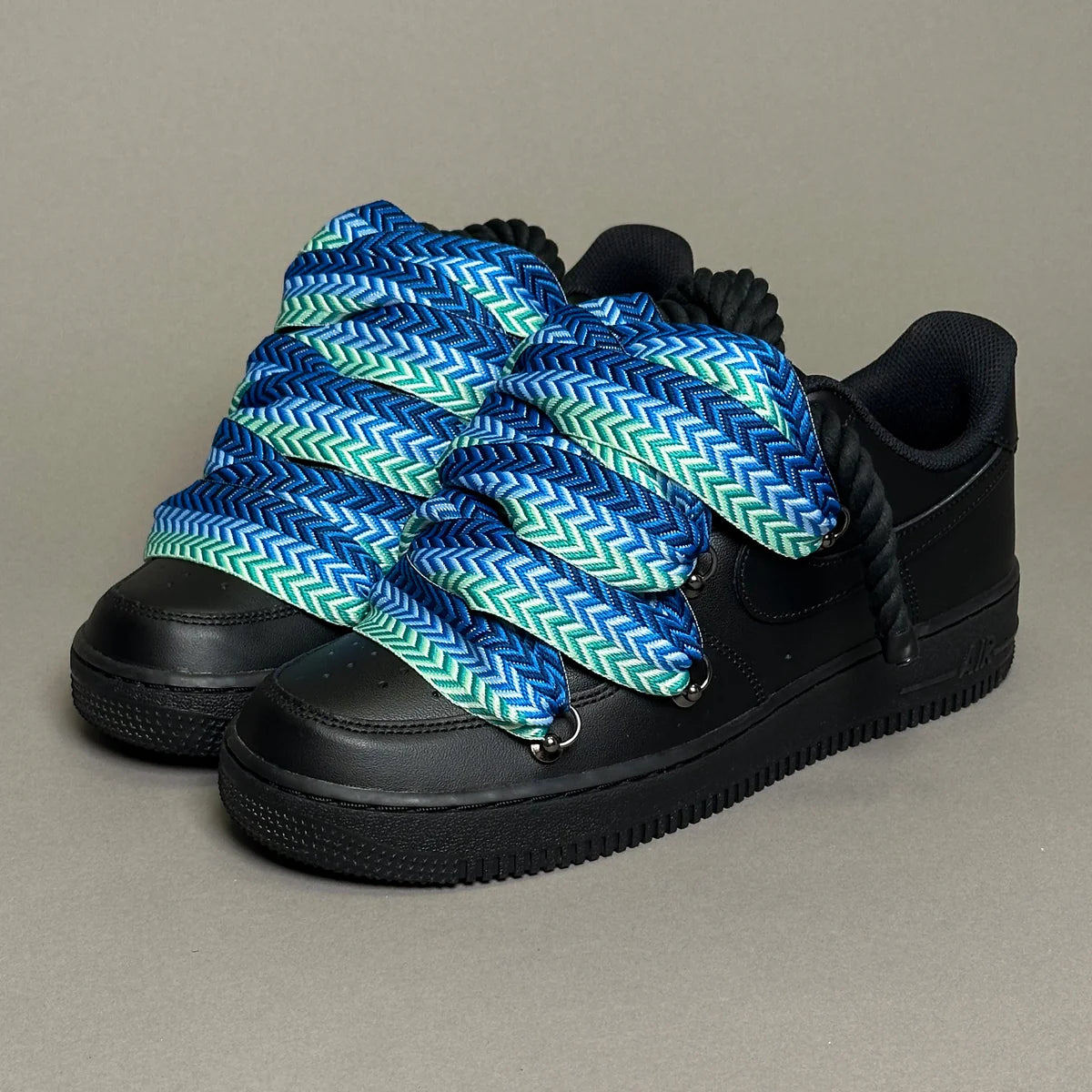 Nike Air Force 1 Black Ropes Laces Lanvin