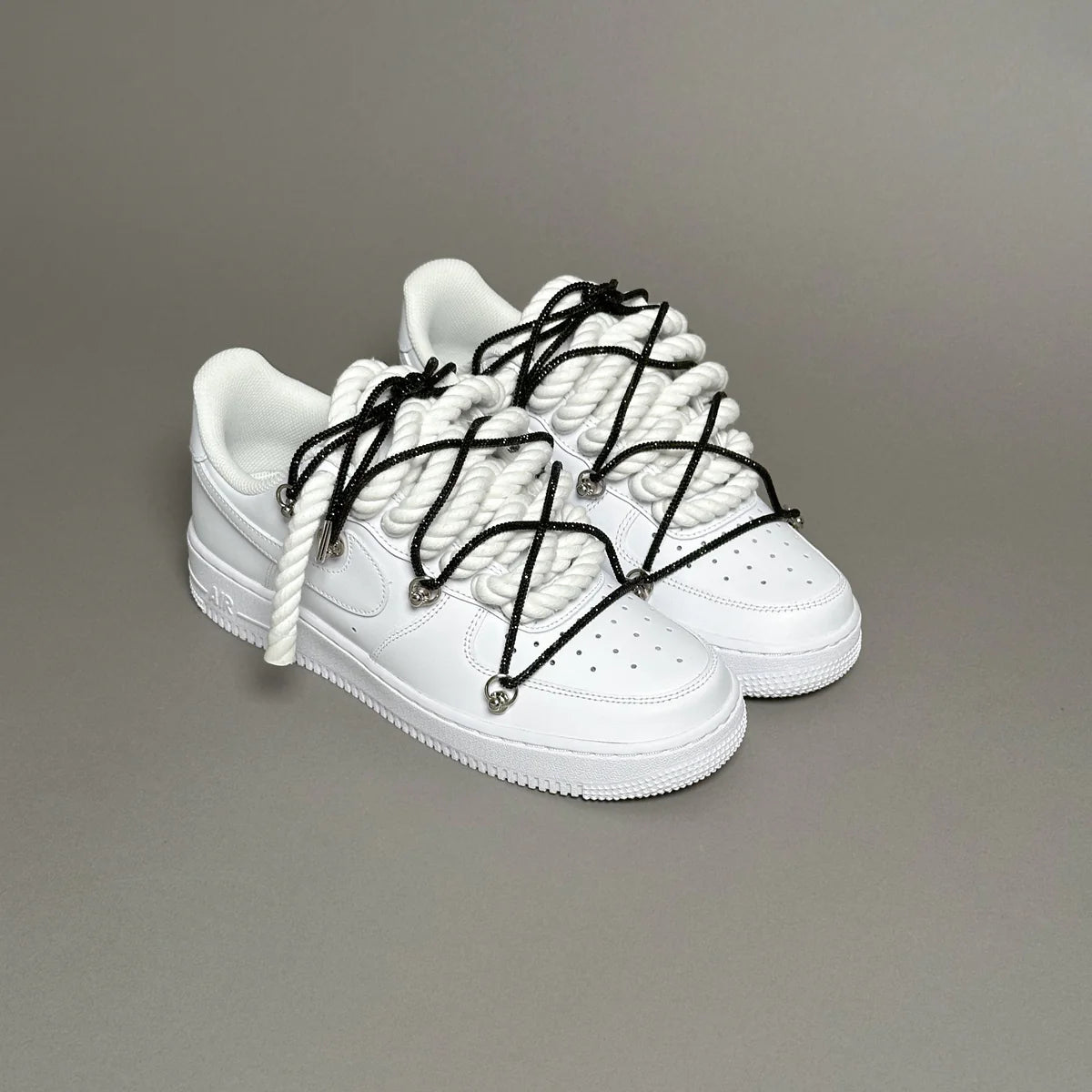 Nike Air Force 1 White “Ropes Laces White” Swarovski Elastic