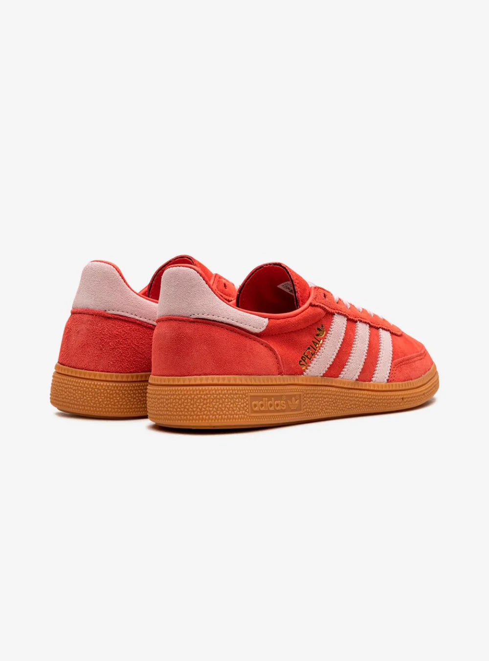 Adidas Handball Spezial Bright Red Clear Pink vista angolata posteriormente