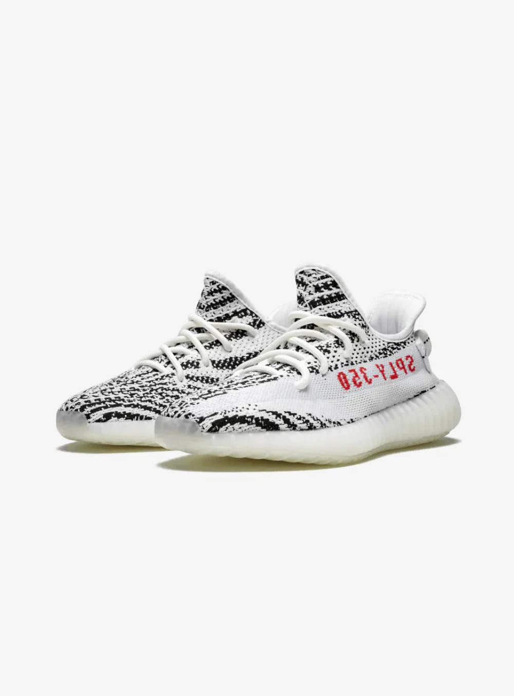 Adidas Yeezy Boost 350 V2 Zebra vista diagonale sinistra