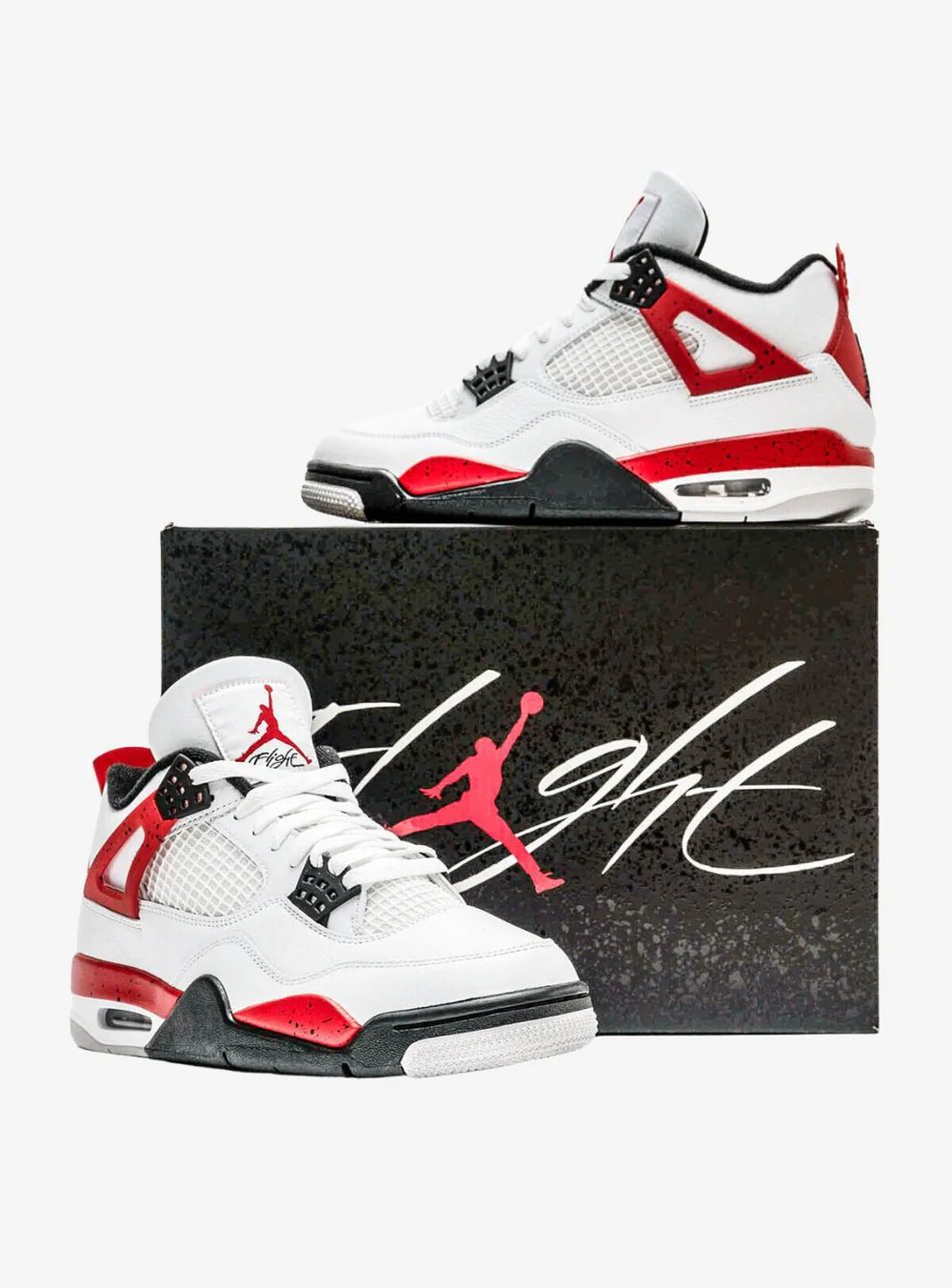 Air Jordan 4 Red Cement vista paio e box