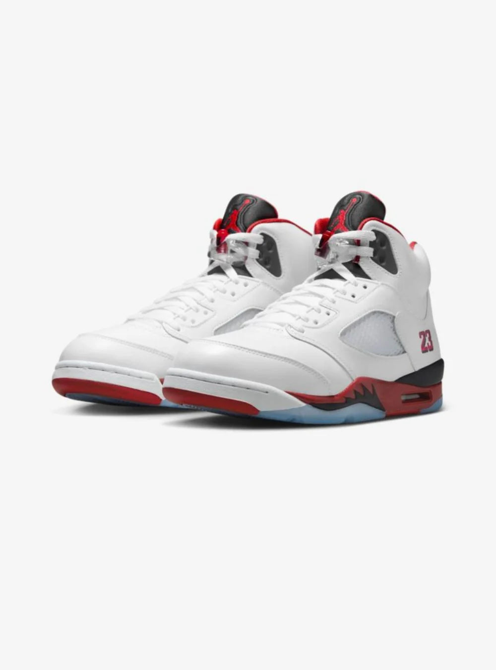 Air Jordan 5 Retro Fire Red Black Tongue 2025 vista diagonale destra