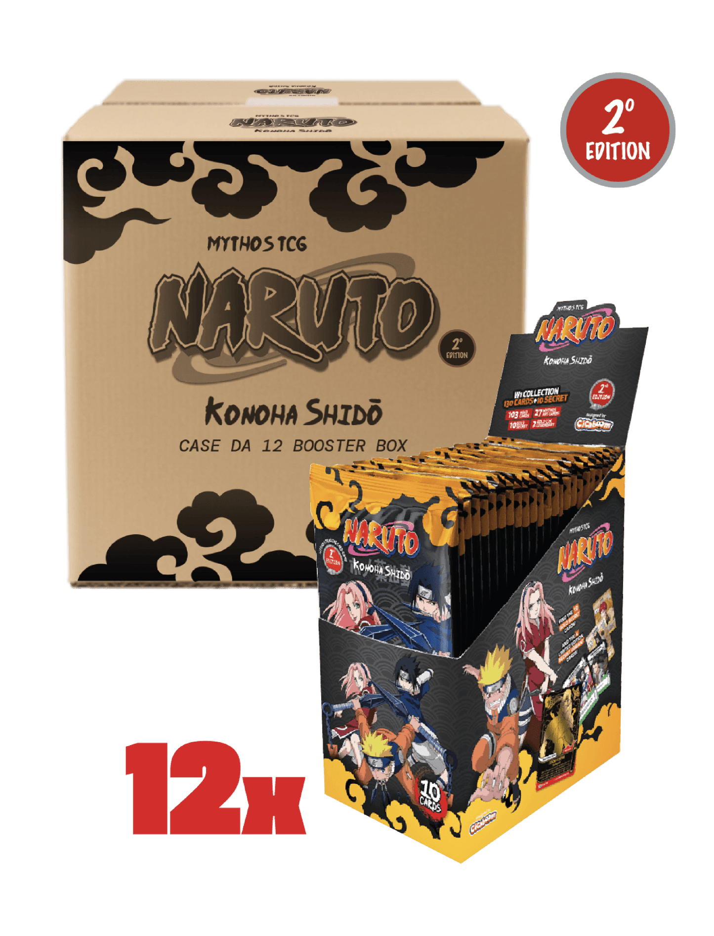 Naruto Mythos TCG 2ND Edition case of 12 Displays