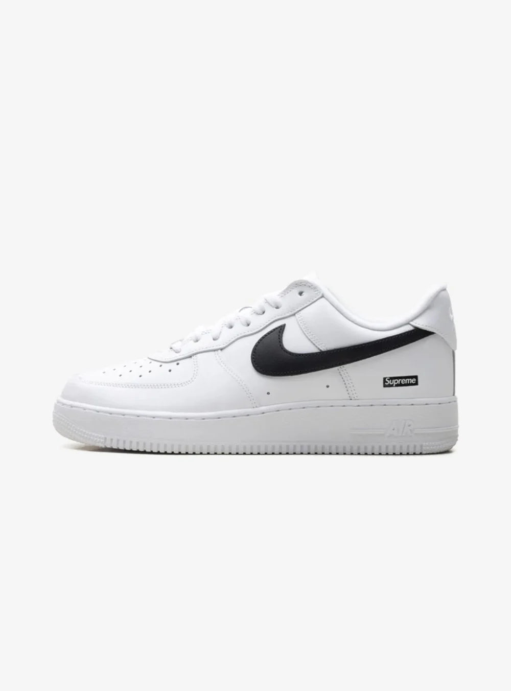 Nike Air Force 1 Low Supreme White Black vista laterale sinistra