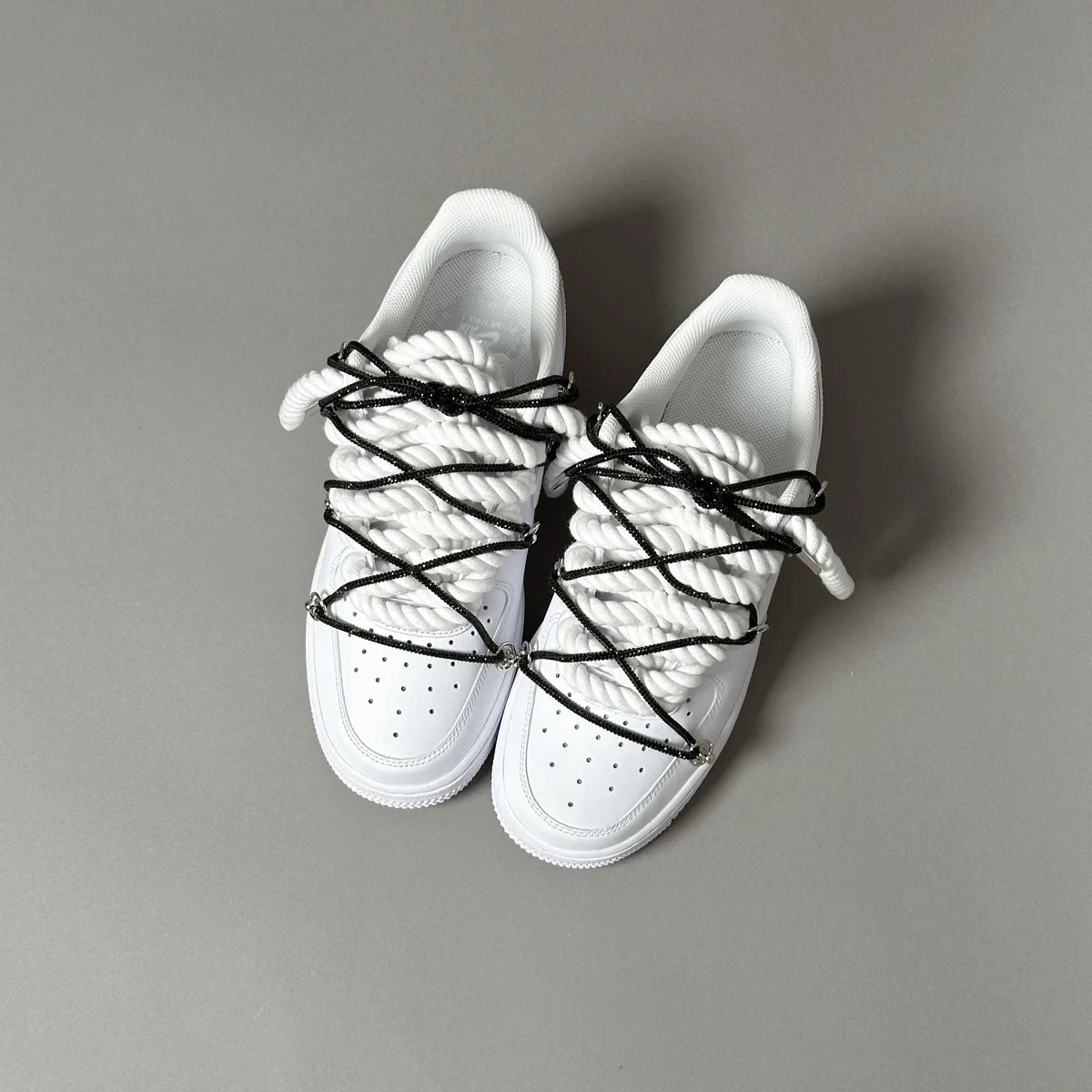 Nike Air Force 1 White “Ropes Laces White” Swarovski Elastic