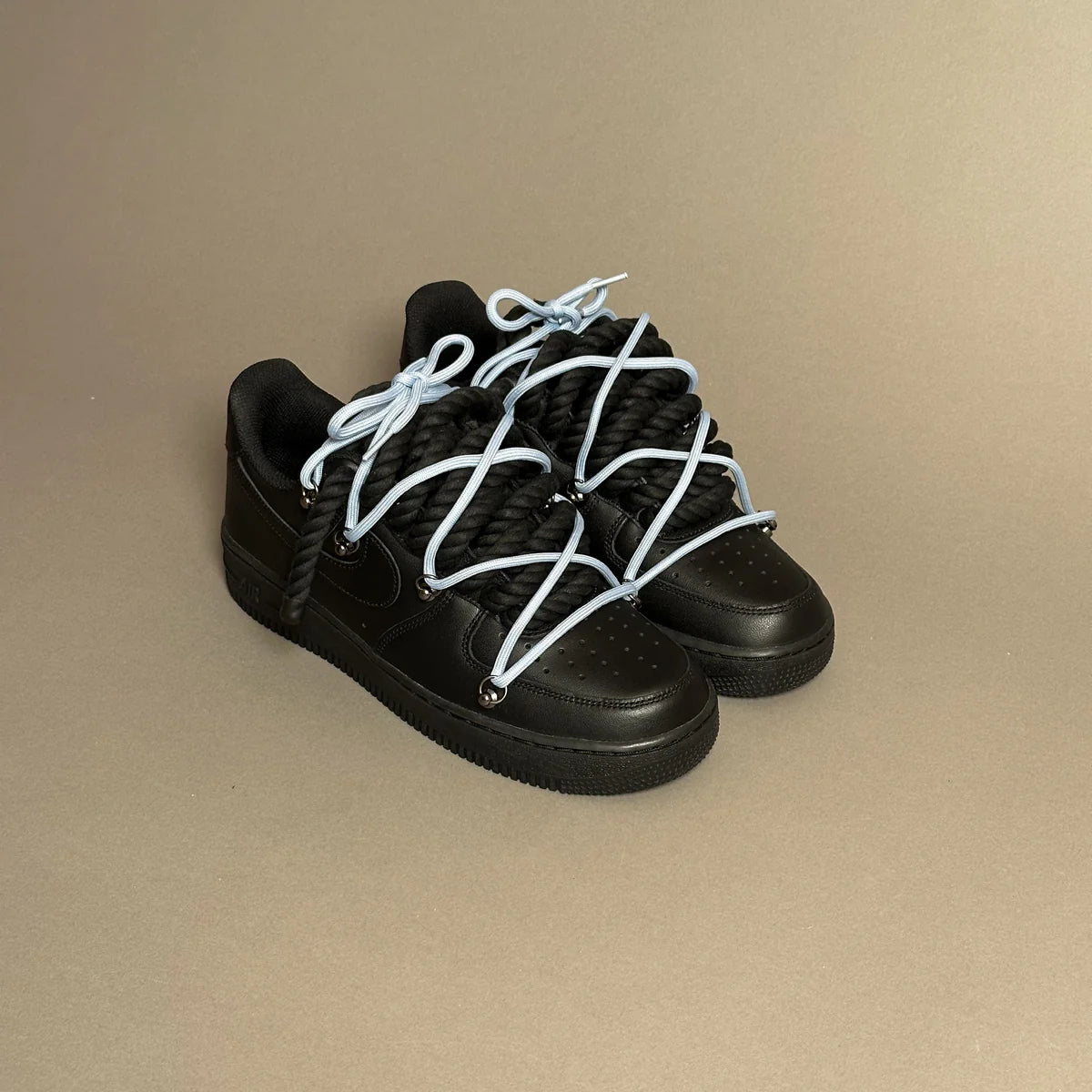 Nike Air Force 1 Black “Ropes Laces” Elastic Laces