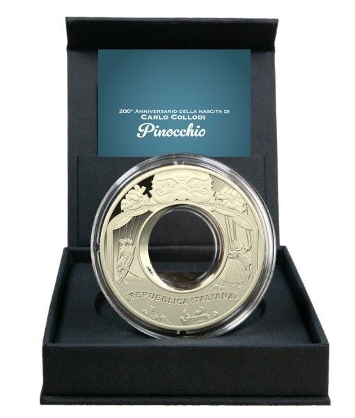 Cofanetto ufficiale moneta 10 Euro Carlo Collodi Italia