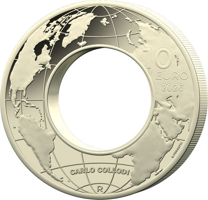 10 Euro Carlo Collodi 200 anniversario retro moneta Italia