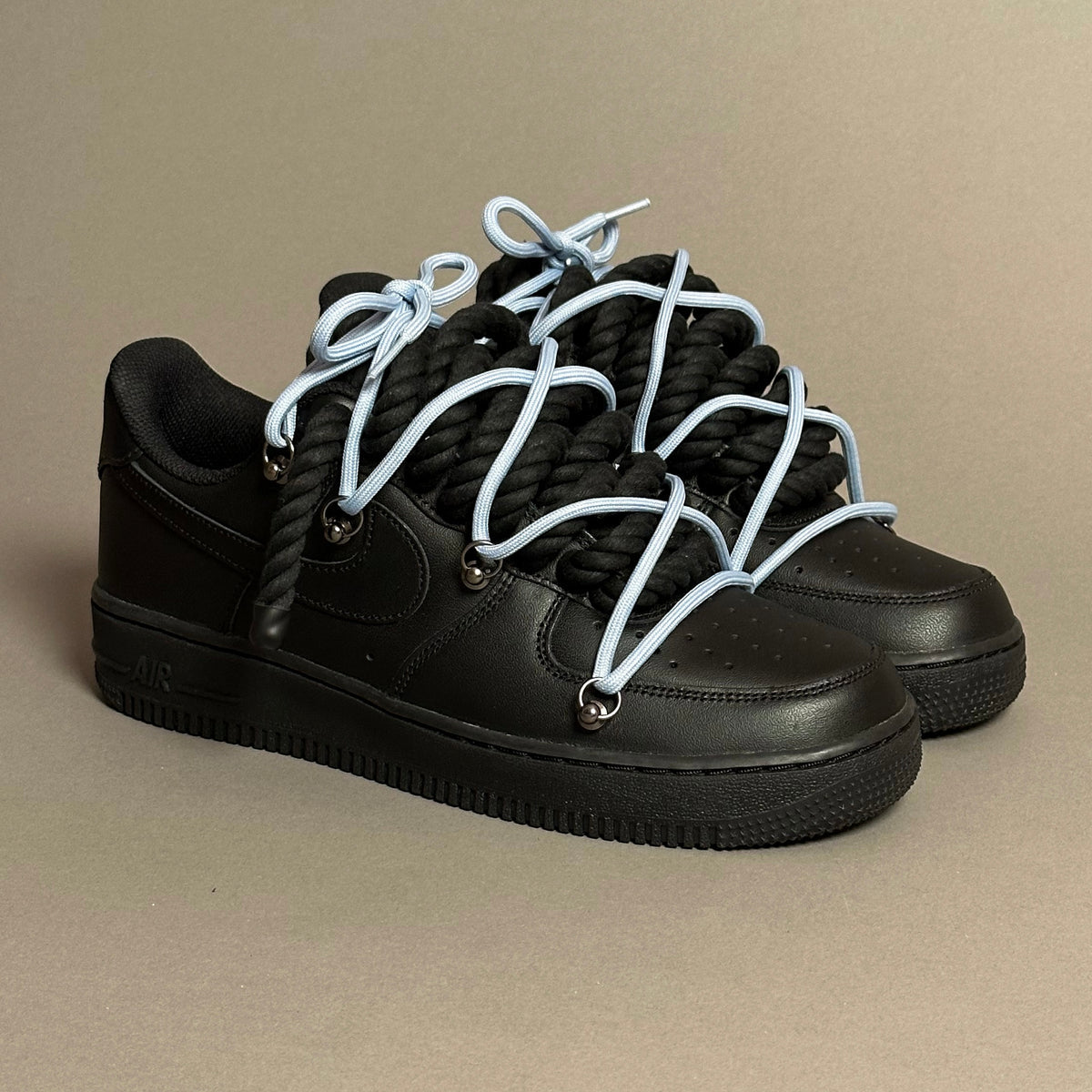 Nike Air Force 1 Black “Ropes Laces” Elastic Laces