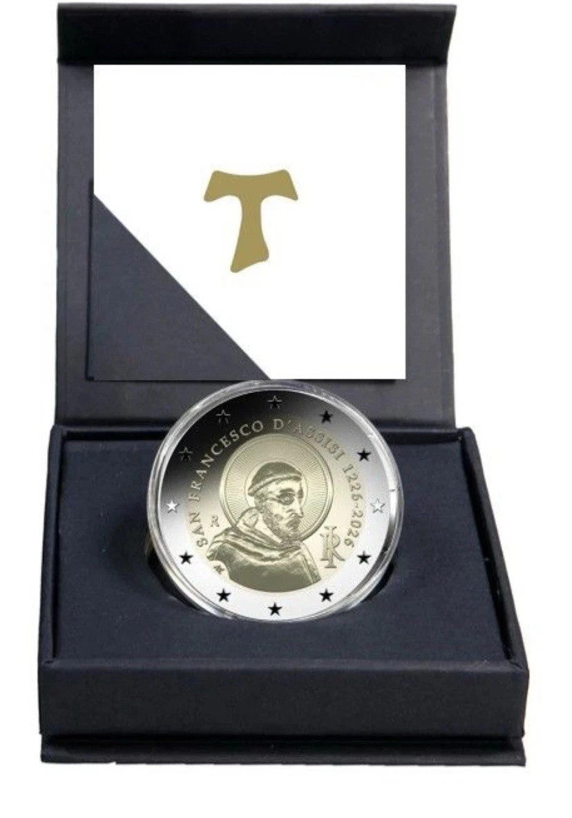 Cofanetto ufficiale moneta proof 2 Euro San Francesco d’Assisi 2026