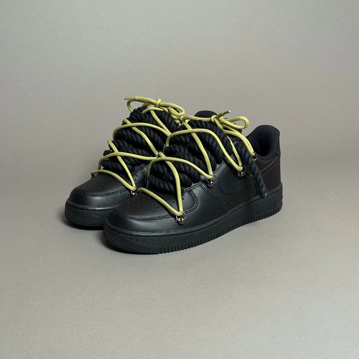 Nike Air Force 1 Black “Ropes Laces” Elastic Laces