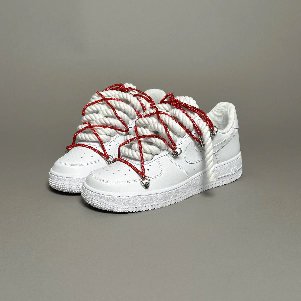 Nike Air Force 1 White “Ropes Laces White” Swarovski Elastic