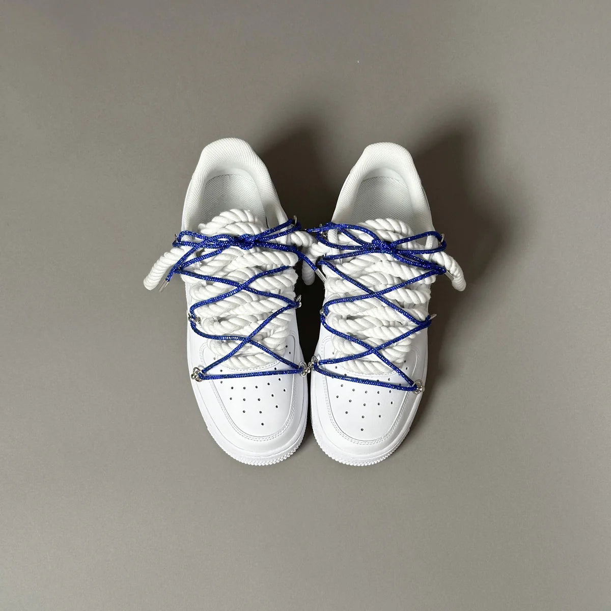 Nike Air Force 1 White “Ropes Laces White” Swarovski Elastic
