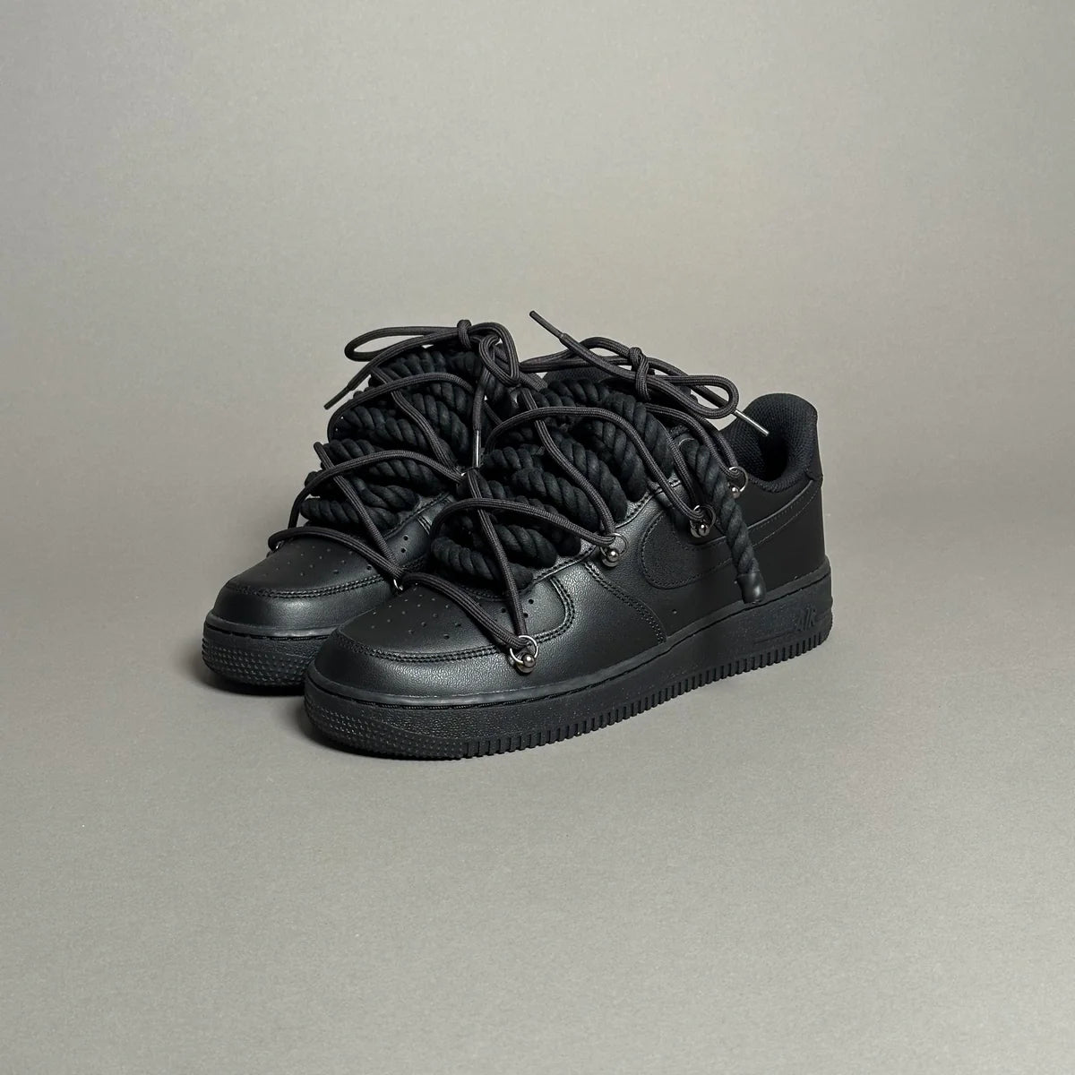 Nike Air Force 1 Black “Ropes Laces” Elastic Laces