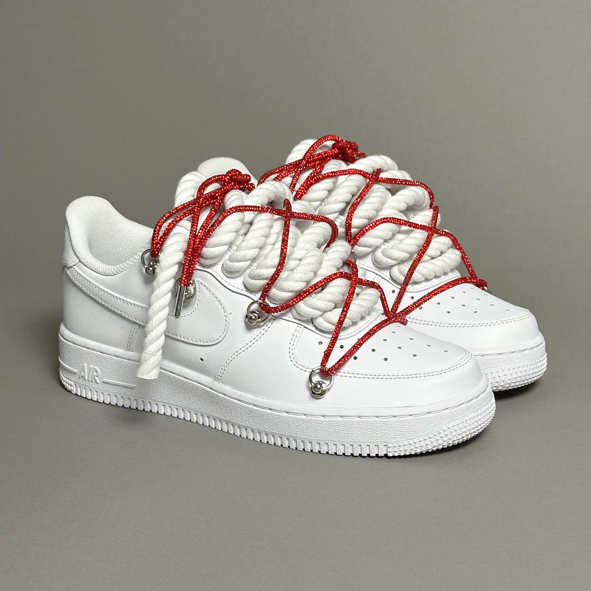 Nike Air Force 1 White “Ropes Laces White” Swarovski Elastic