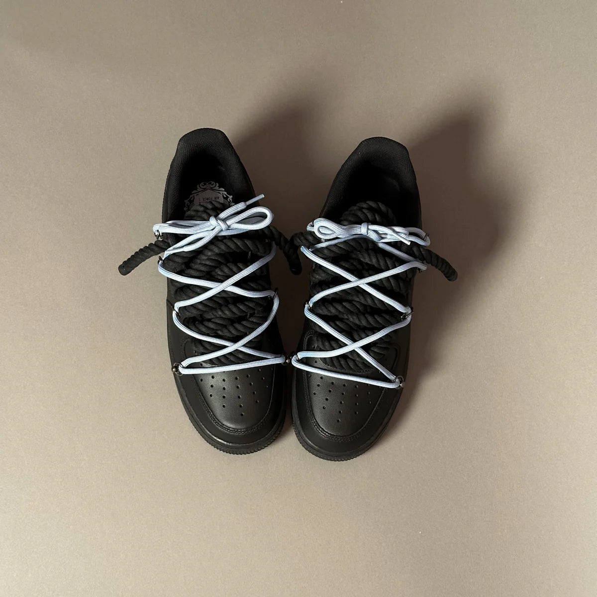 Nike Air Force 1 Black “Ropes Laces” Elastic Laces