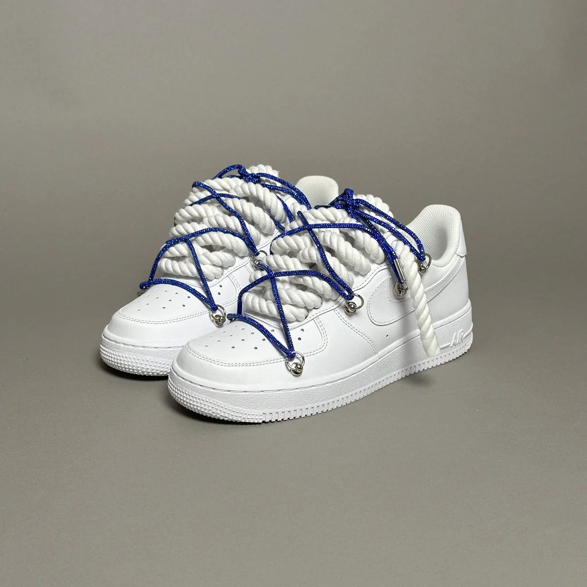 Nike Air Force 1 White “Ropes Laces White” Swarovski Elastic