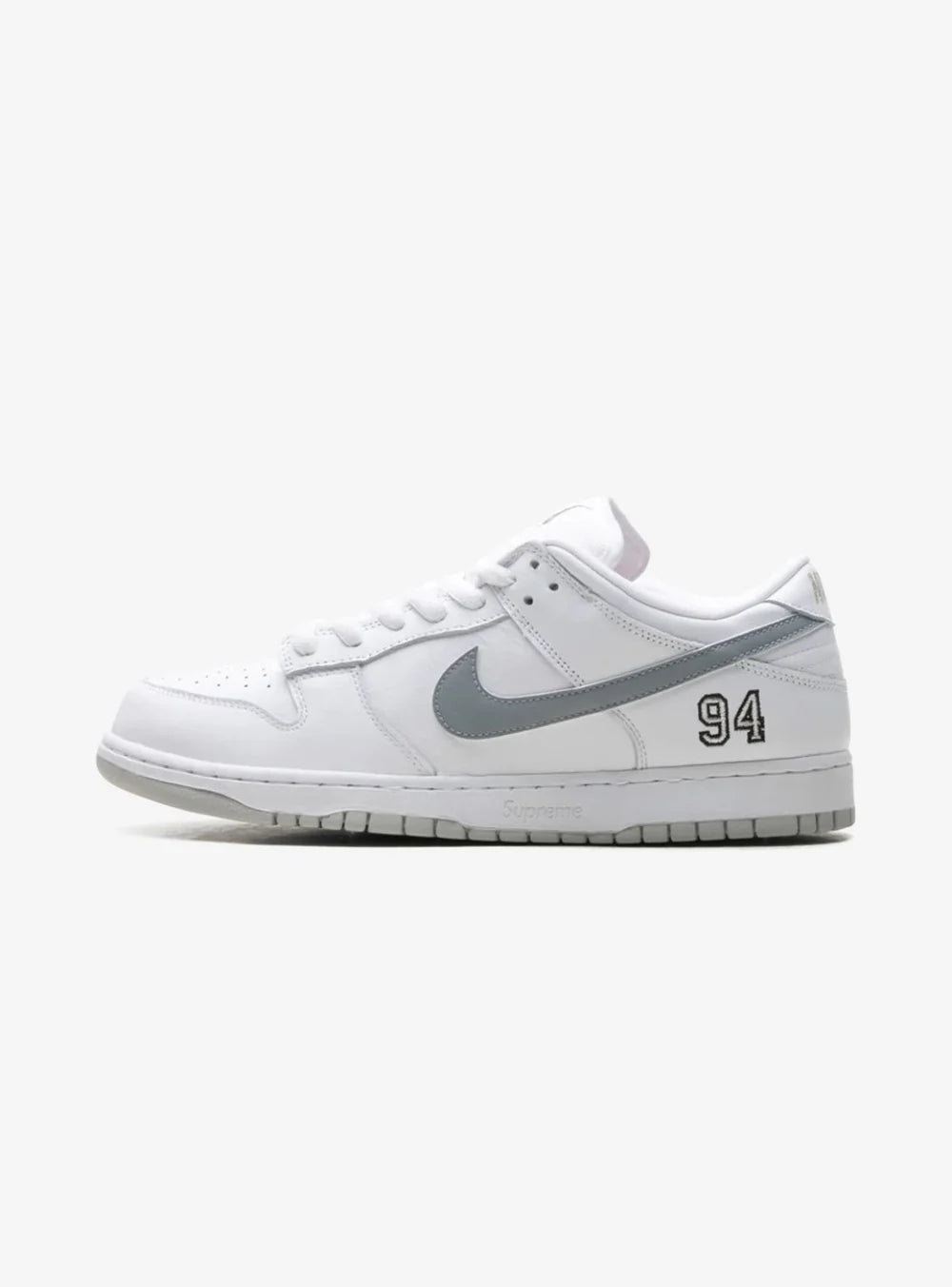 Nike SB Dunk Low Supreme 94 “White Metallic Silver”