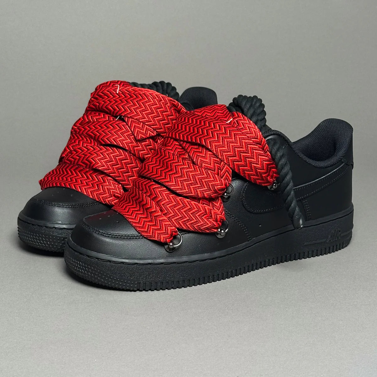 Nike Air Force 1 Black Ropes Laces Lanvin