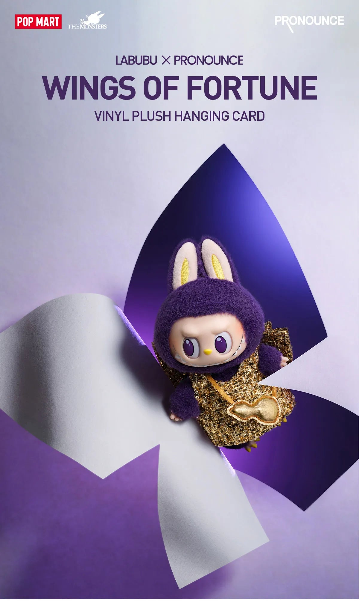 Pop Mart Labubu x Pronounce – Wings of Fortune Vinyl Plush Hanging Card