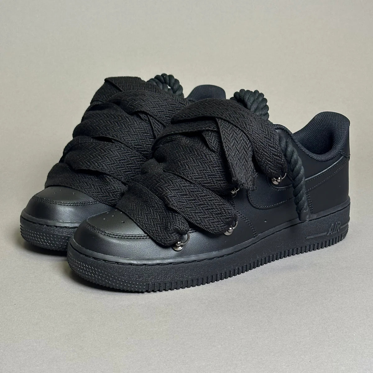 Nike Air Force 1 Black Ropes Laces Lanvin