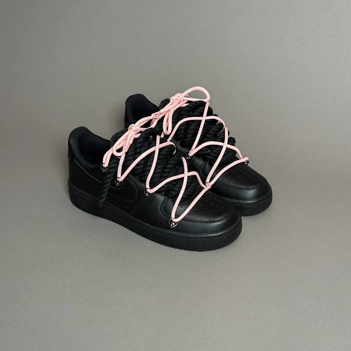 Nike Air Force 1 Black “Ropes Laces” Elastic Laces