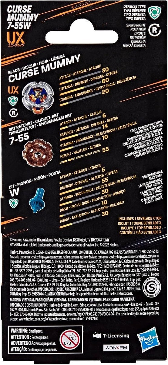 Beyblade X Curse Mummy 7-55W UX Booster – Hasbro Takara