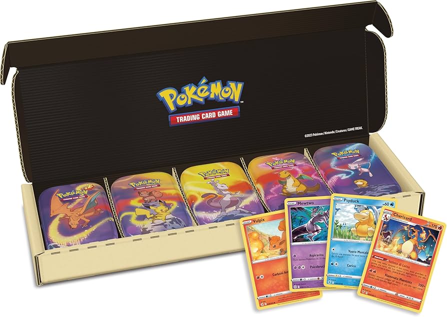 Pokémon GCC Miniscatole Prodigi di Kanto – Confezione 5 Tin da Collezione (Italiano)