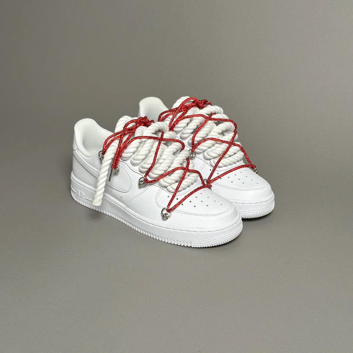 Nike Air Force 1 White “Ropes Laces White” Swarovski Elastic