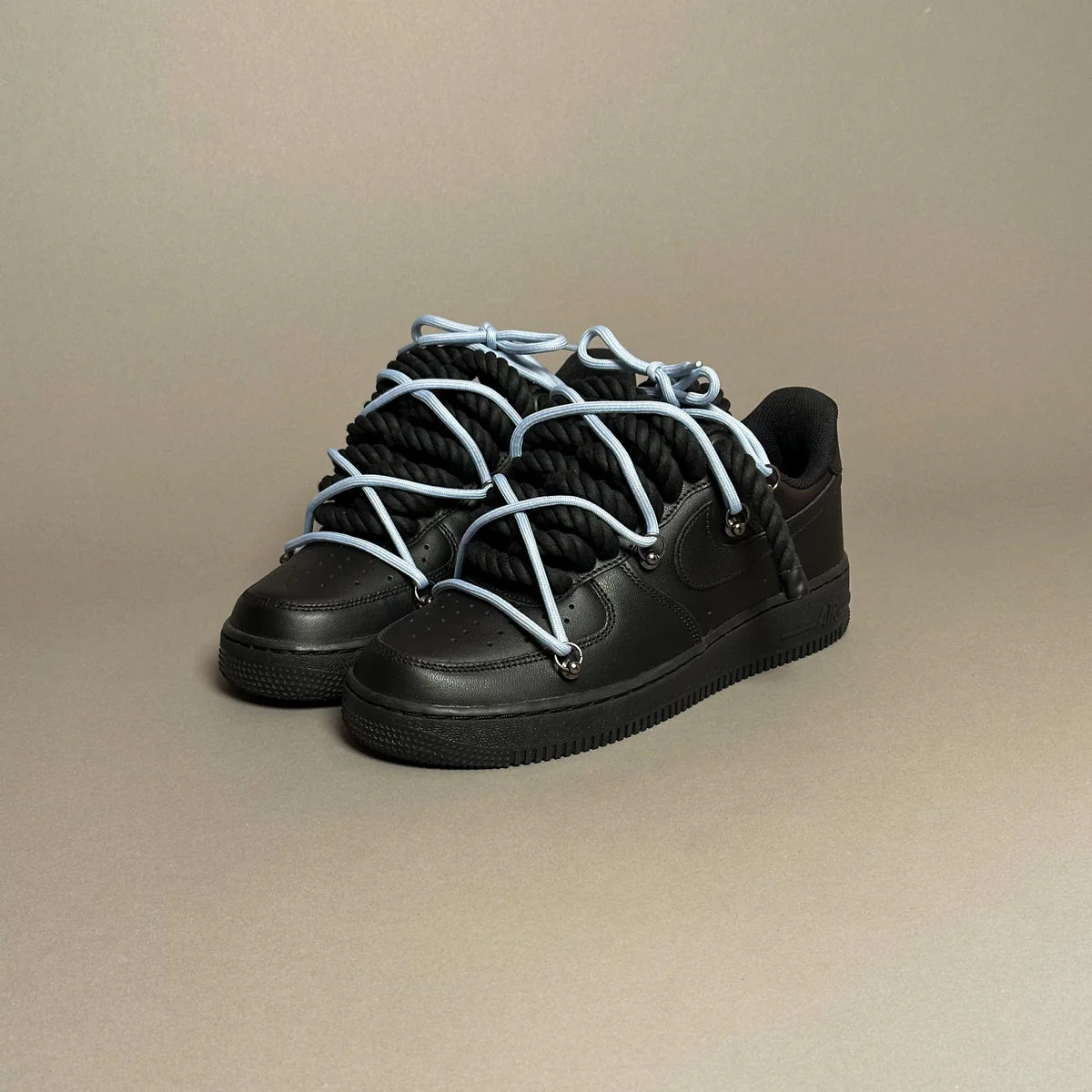 Nike Air Force 1 Black “Ropes Laces” Elastic Laces